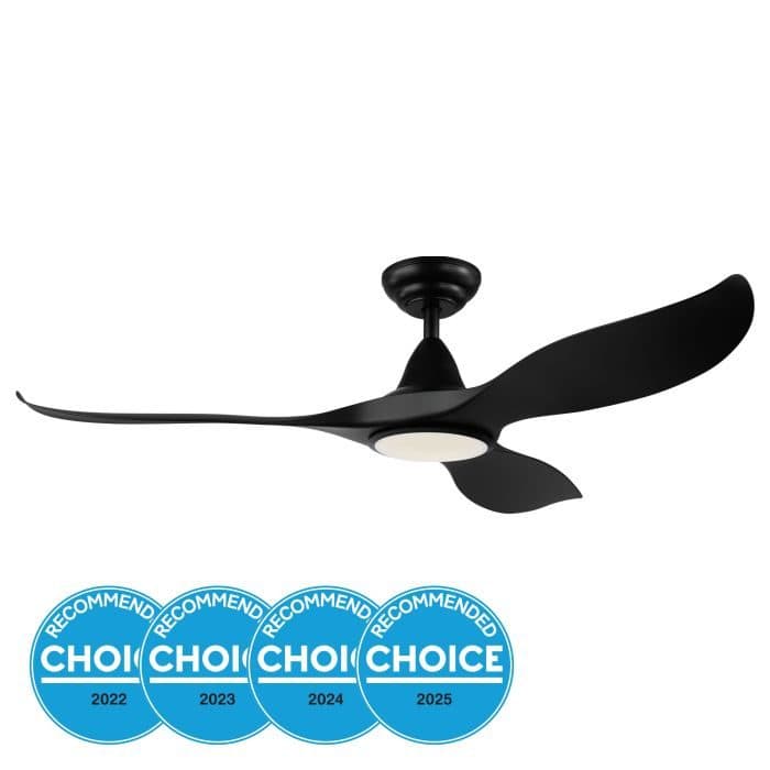 Eglo NOOSA 46 DC FAN 18W LED TRI-COL BLK