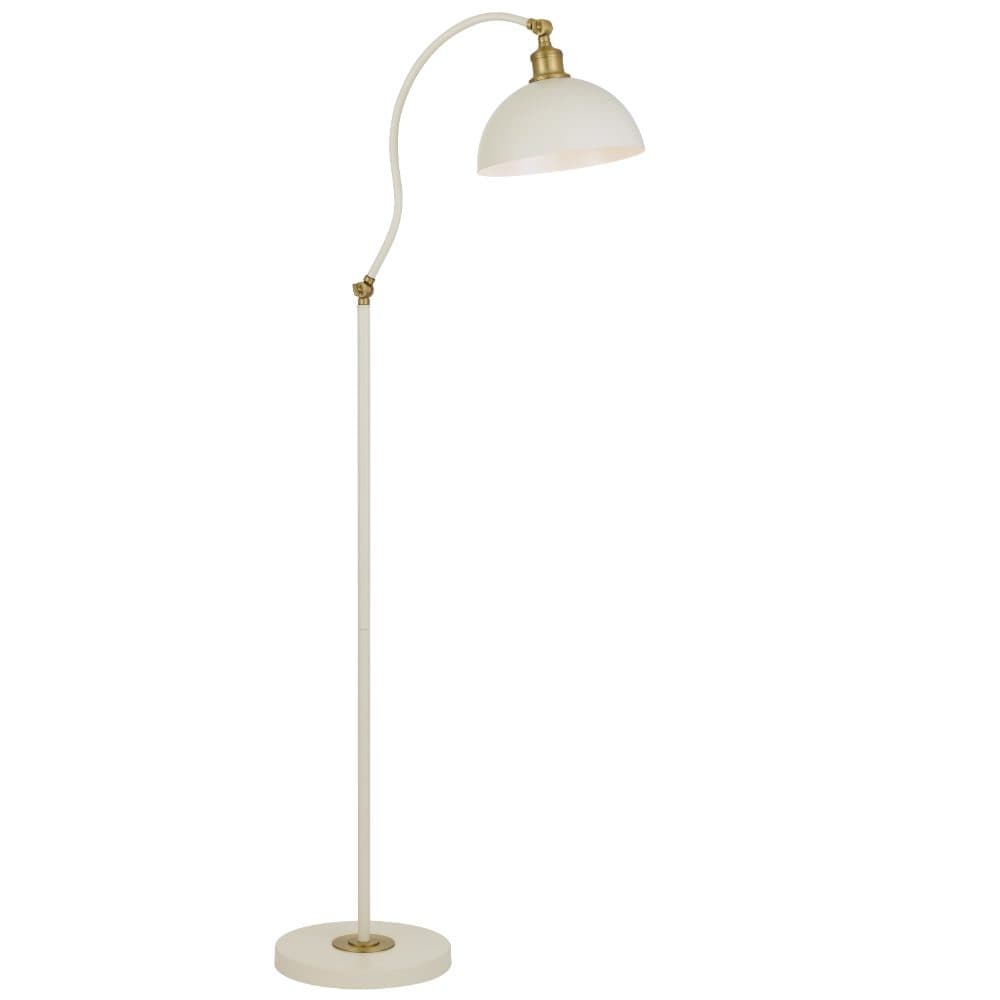 Telbix Brevik Floor Lamp Beige Satin/ Brass