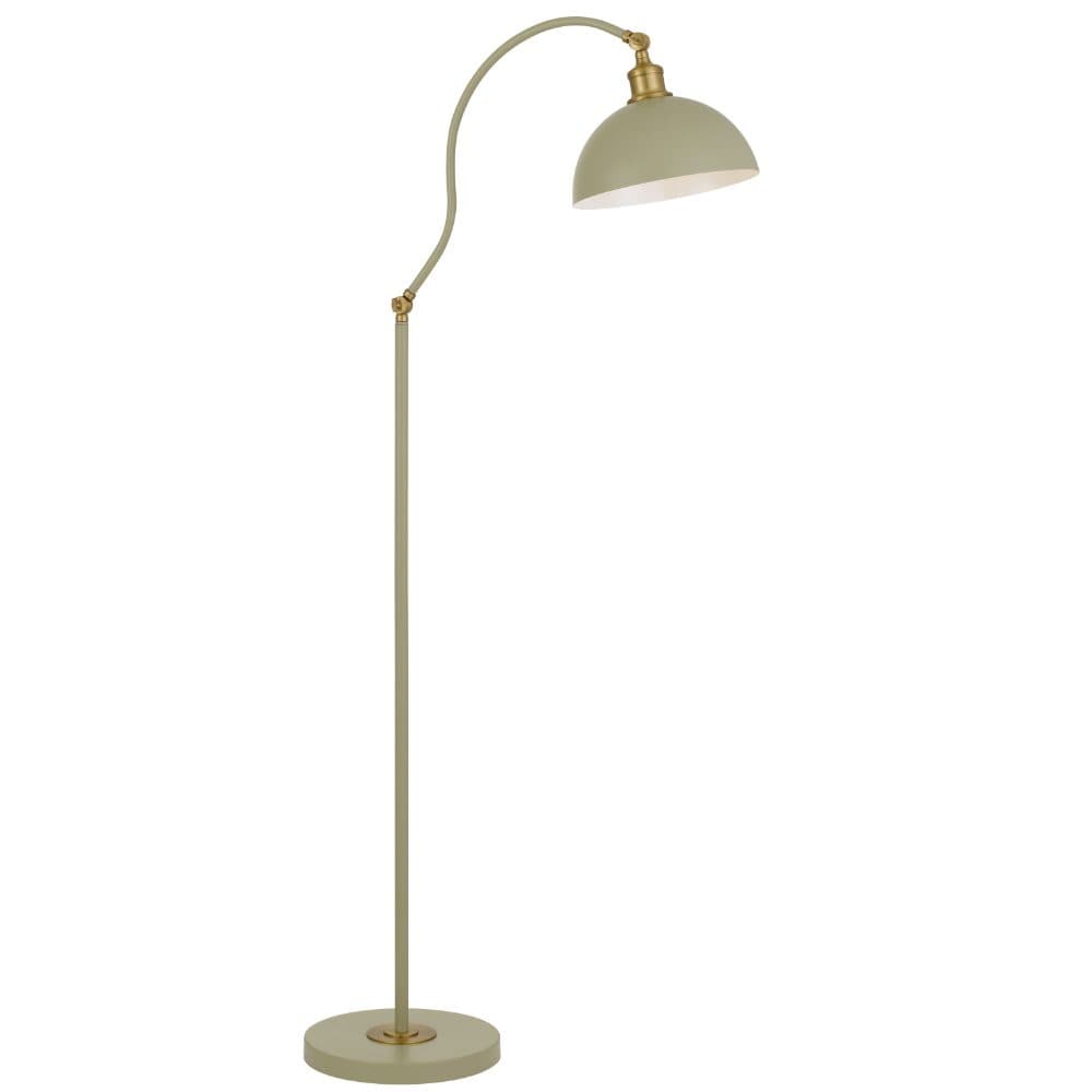 Telbix Brevik Floor Lamp Green Satin/ Brass