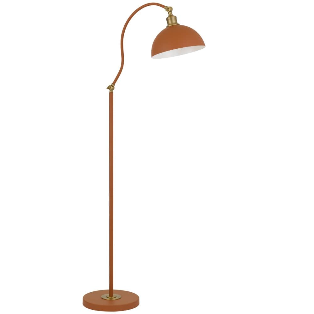 Telbix Brevik Floor Lamp Orange Satin/ Brass