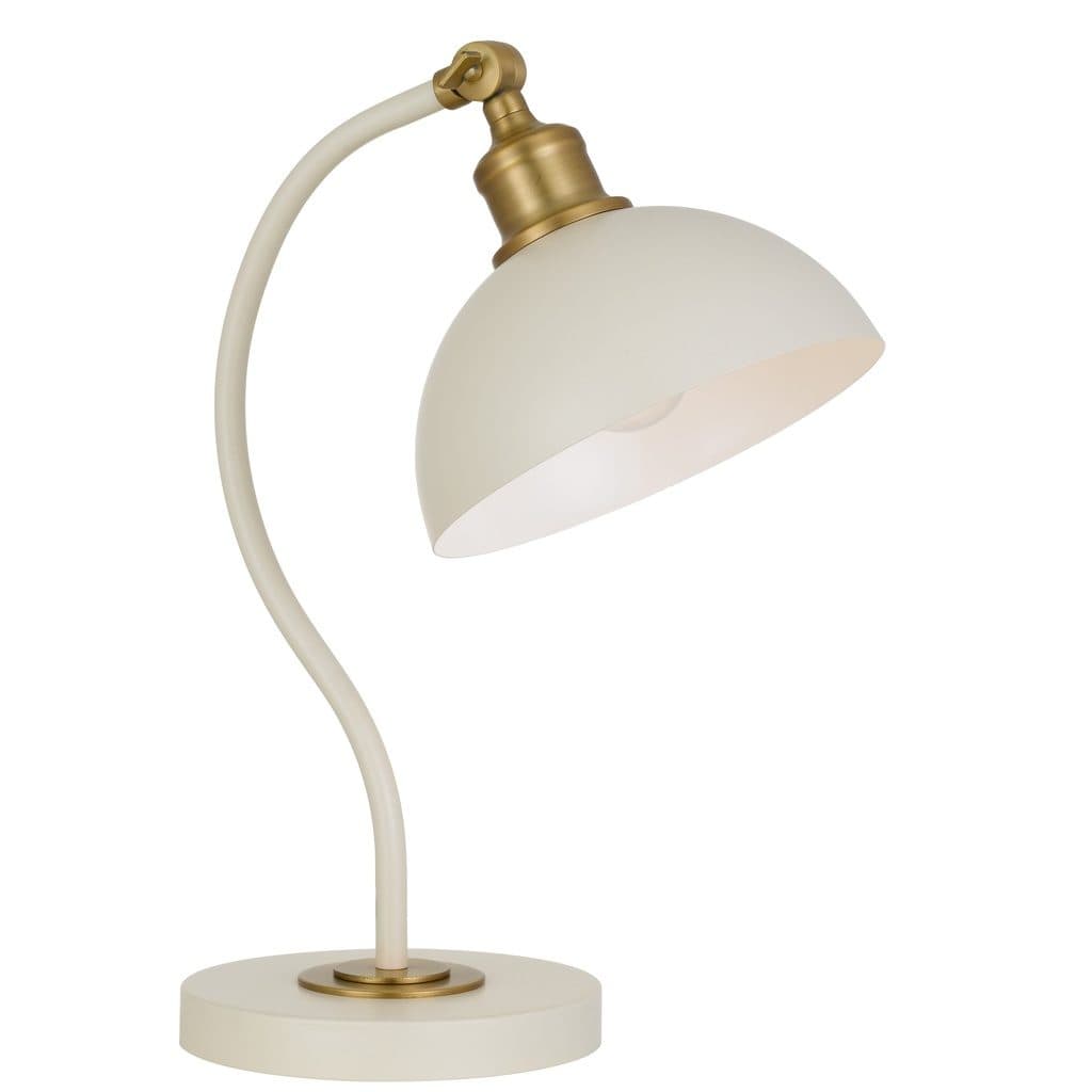 Telbix Brevik Table Lamp Beige Satin/ Brass