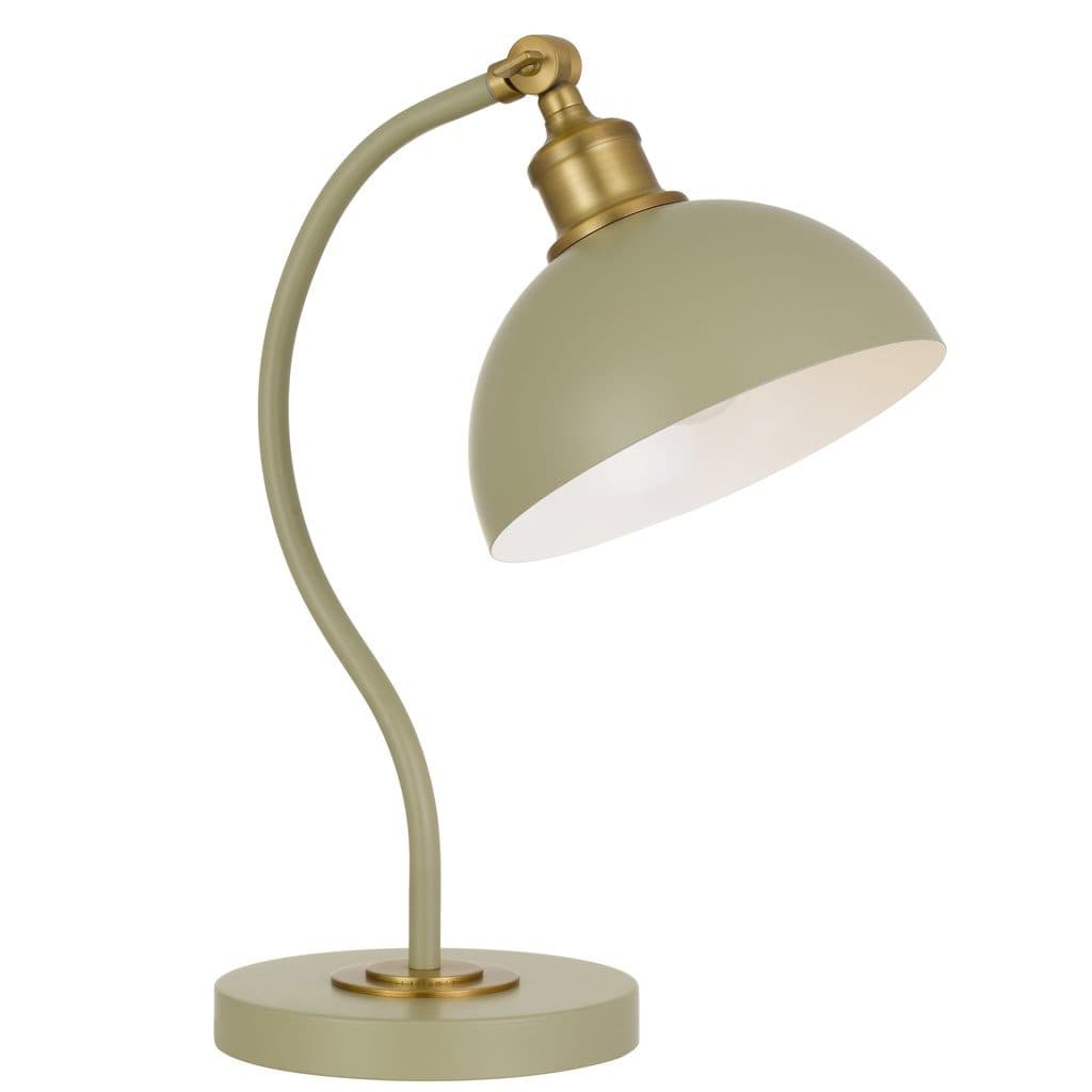 Telbix Brevik Table Lamp Green Satin/ Brass