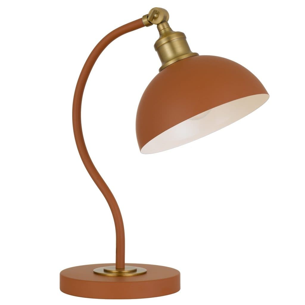 Telbix Brevik Table Lamp Orange Satin/ Brass