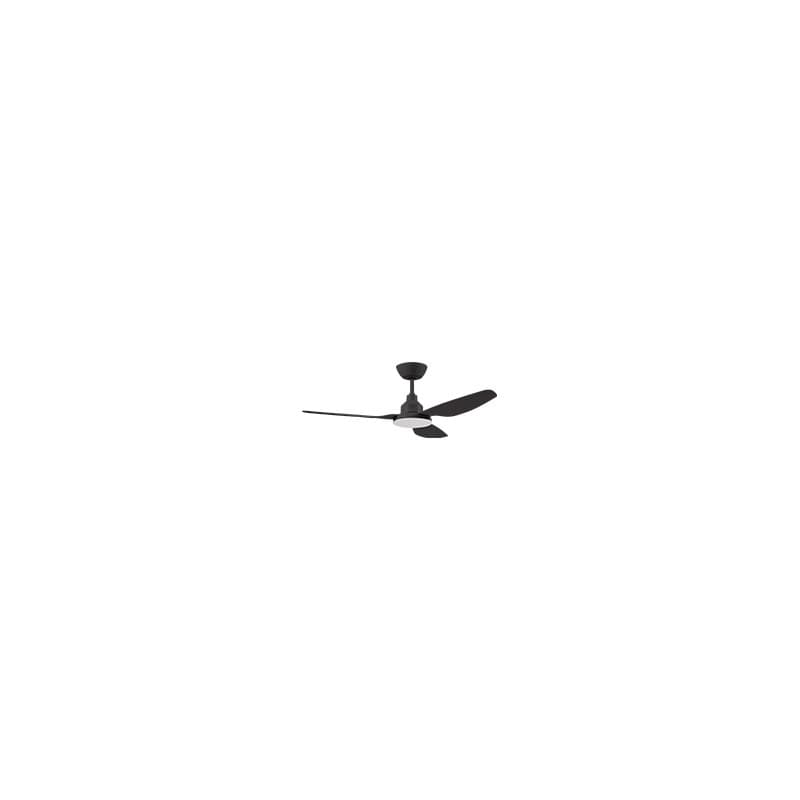 Ventair Glacier Dc - 48"/1200Mm Dc 3 Blade Ceiling Fan With 20W Tri Cct Led Light - Black - Remote Incl - Indoor/Covered Outdoor