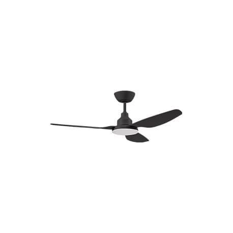 Ventair Glacier Dc - 52"/1300Mm Dc 3 Blade Ceiling Fan With 20W Tri Cct Led Light - Black - Remote Incl - Indoor/Covered Outdoor