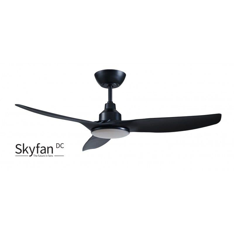 Ventair Skyfan - 48"/1200Mm Glass Fibre Composite 3 Blade Dc Ceiling Fan With 20W Tri Cct Led Light - Black - Indoor/Covered Outdoor