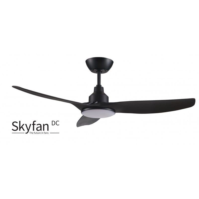 Ventair Skyfan - 52"/1300Mm Glass Fibre Composite 3 Blade Dc Ceiling Fan With 20W Tri Cct Led Light - Black - Indoor/Covered Outdoor