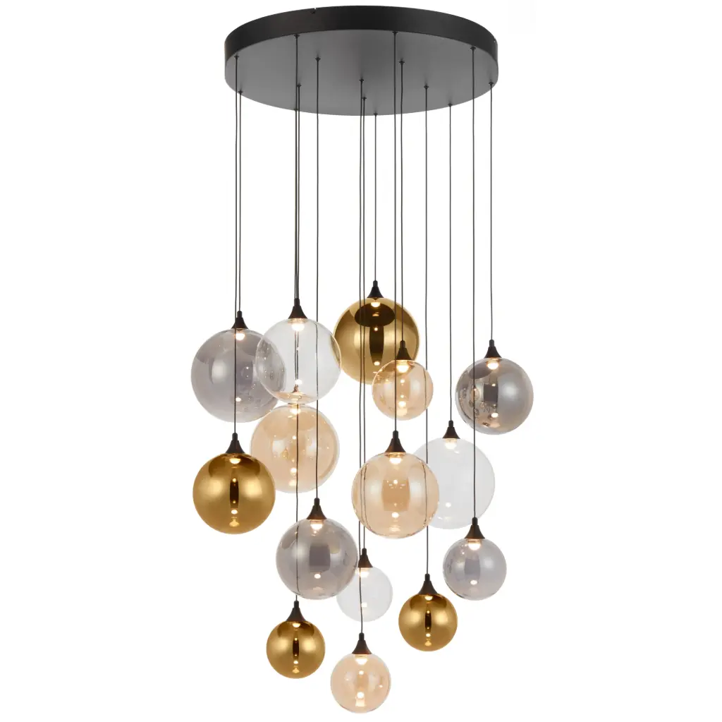 Telbix Kupla 15Lt Pendant Black/Multi Colour