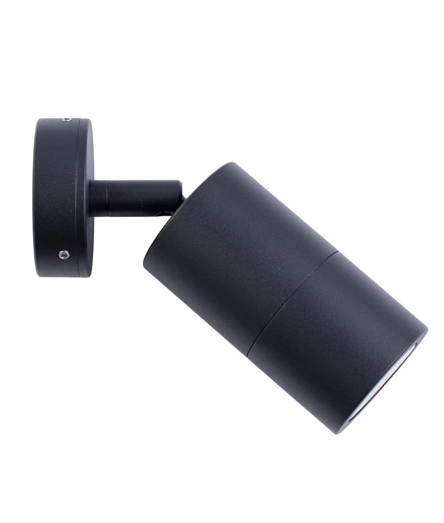 CLA Pillar Single Adjustable GU10 Black IP65 Round Base Plate